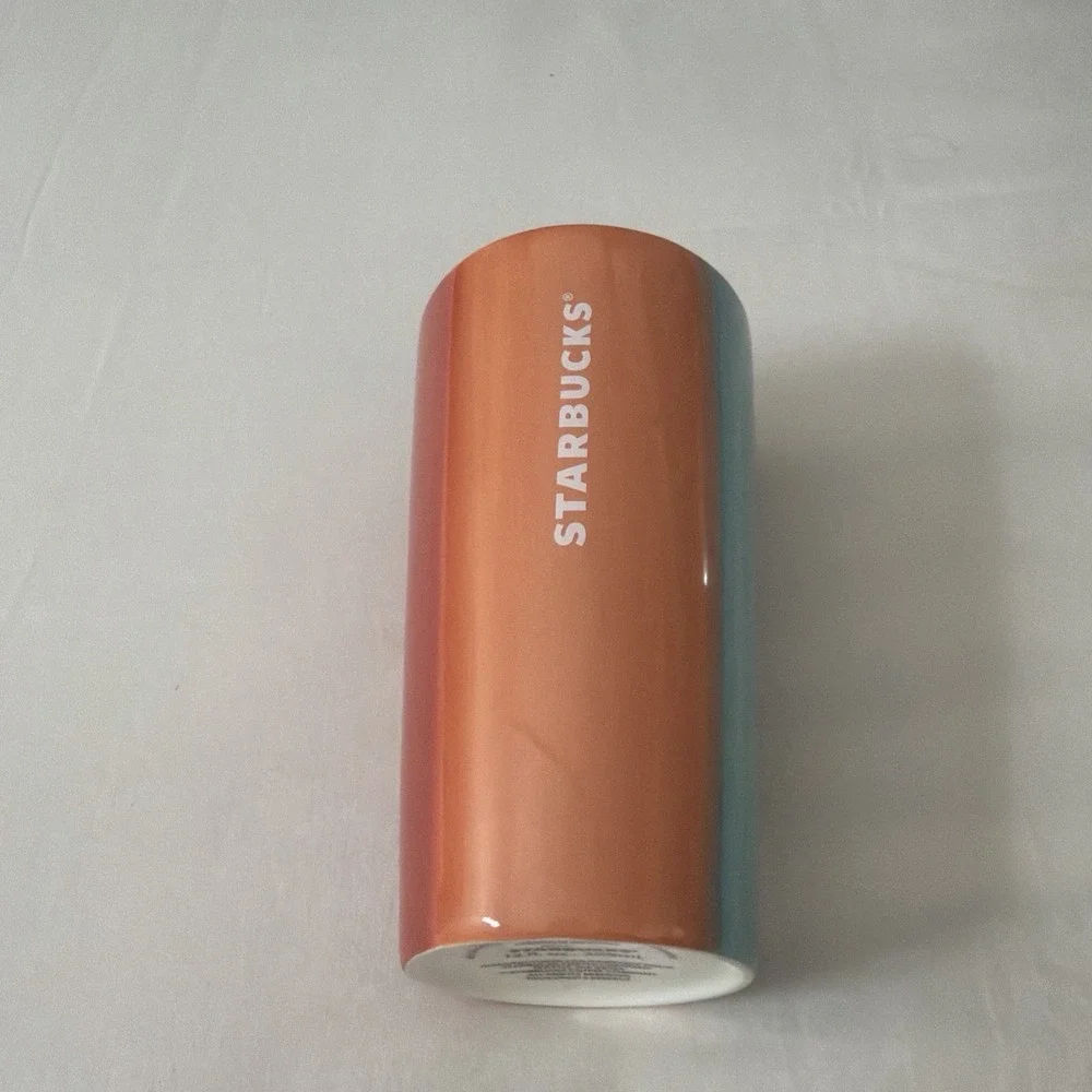 NEW 2020 Summer  Starbucks 12oz Orange, Teal & White Travel‎ Tumbler  Coffee Mug